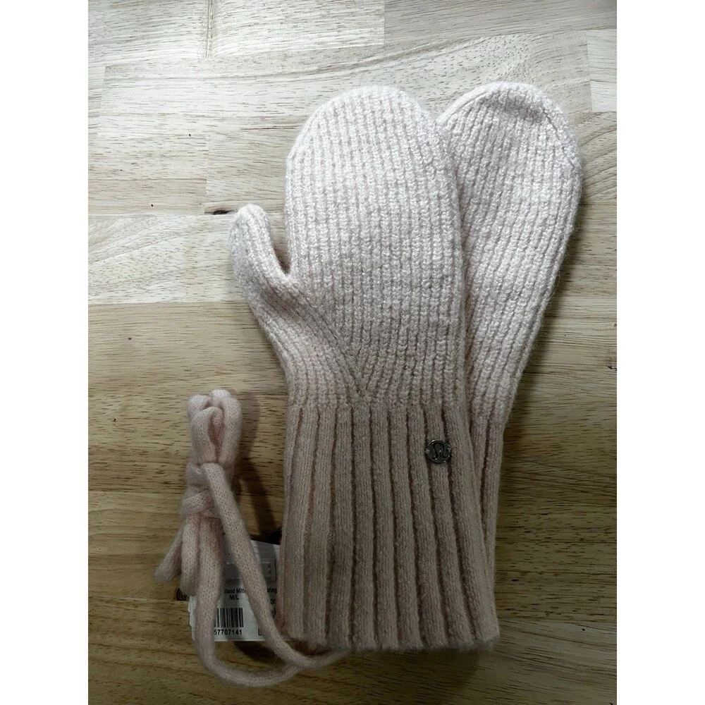 new Lululemon Alpaca Wool-Blend women's Mittens pink size medium large